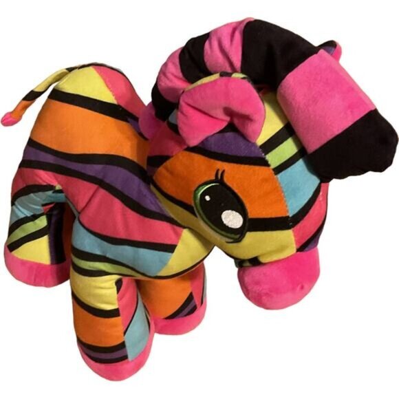 Peek-A-Boo 15” Rainbow Striped Pony Horse Plush Stuffed Animal - Picture 5 of 8